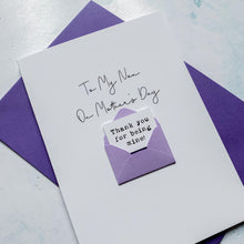 Load image into Gallery viewer, Nan on Mother's Day Card, Personalised Mother's Day Card, Card for Grandma, Mothering Sunday, Mother's Day UK, Granny on Mother's Day