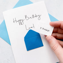 Load image into Gallery viewer, 3rd Birthday Card, 3 Year Old, Personalised, Any Name, Birthday Card for boy, cute birthday card, handmade card, 3D Card, son Birthday