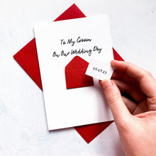 Load image into Gallery viewer, To My Groom on our Wedding Day Card, Wedding Card for groom, Wedding Card for bride, On our wedding day card, Wedding Card for Fiance