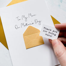 Load image into Gallery viewer, Mom on Mother's Day Card, Personalised Mother's Day Card, Card for Mum, Mothering Sunday, Mother's Day UK, Mom on Mother's Day