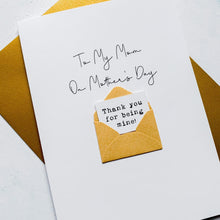 Load image into Gallery viewer, Mom on Mother's Day Card, Personalised Mother's Day Card, Card for Mum, Mothering Sunday, Mother's Day UK, Mom on Mother's Day
