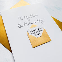 Load image into Gallery viewer, Mom on Mother's Day Card, Personalised Mother's Day Card, Card for Mum, Mothering Sunday, Mother's Day UK, Mom on Mother's Day