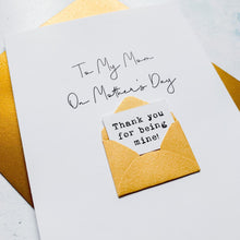 Load image into Gallery viewer, Mom on Mother's Day Card, Personalised Mother's Day Card, Card for Mum, Mothering Sunday, Mother's Day UK, Mom on Mother's Day