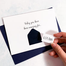 Load image into Gallery viewer, Personalised Days Birthday Card, Number of Days, Days You've Been, Card for Him, For Her, Son, Daughter, Geeky Card, Numbers, Keepsake Gift