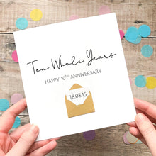 Load image into Gallery viewer, Personalised 3rd Anniversary Card, Three Whole Years Gift for Boyfriend, Girlfriend, First Year Keepsake, Hidden Message Reveal, Any Year