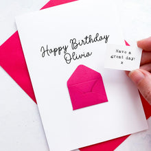 Load image into Gallery viewer, Personalised Birthday Card for Girl, Cute 3D Keepsake Gift, Card for Her, Female Birthday, Best Friend, Any Age, Add Name