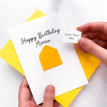 Load image into Gallery viewer, Personalised Birthday Card for Girl, Cute 3D Keepsake Gift, Card for Her, Female Birthday, Best Friend, Any Age, Add Name