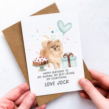Load image into Gallery viewer, Personalised Pomeranian Birthday Card, Pomeranian Pet Keepsake, From The Dog, From Pets, Pet Lover Gift, Pet Parent, Dog Lover