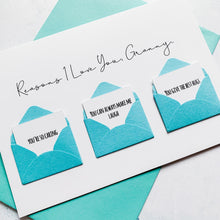 Load image into Gallery viewer, Personalised Reasons I Love You Granny Card, Granny Mother's Day Card, Mother's Day card for Granny, Mothering Sunday card, To My Granny