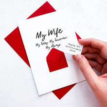 Load image into Gallery viewer, Personalised Anniversary Card For Wife, Wedding Anniversary Gift, Romantic Keepsake For Her