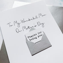 Load image into Gallery viewer, Wonderful Mum on Mother's Day Card, Personalised Mother's Day Card, Card for Mum, Mothering Sunday, Mother's Day UK, Mum on Mother's Day