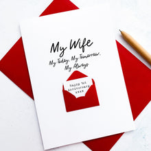 Load image into Gallery viewer, Personalised Anniversary Card For Wife, Wedding Anniversary Gift, Romantic Keepsake For Her
