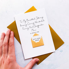 Load image into Gallery viewer, To My Beautiful Mum Mother's Day Card, Mother Mothering Sunday Card, Special card for Mum, Mummy Card, Personalised Mum Card, Handmade Card