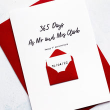 Load image into Gallery viewer, 365 Days 1st Anniversary Card, Husband Anniversary Card, Card for Couple, Anniversary card for Wife, Gift for Partner, Gift for Newlyweds