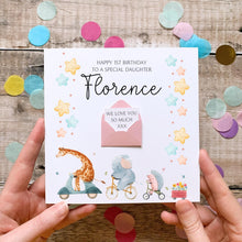 Load image into Gallery viewer, 1st Birthday Card For Daughter, Personalised Animal Birthday Card, For Little Girl, Card for Her, Birthday Gift, Card For Toddler
