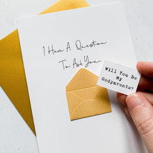 Load image into Gallery viewer, Be My Godparents Proposal Card, Godparents Proposal, God parents proposal Card, Be my Godmother card, be my godfather