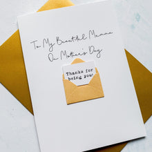 Load image into Gallery viewer, Beautiful Mumma on Mother's Day Card, Personalised Mother's Day Card, Card for Mum, Mothering Sunday, Mother's Day UK, Mum on Mother's Day