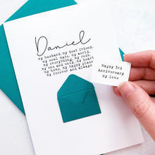 Load image into Gallery viewer, My Husband Anniversary Card, Husband Anniversary Card, Wedding Anniversary Card, Card for Husband, Anniversary Card for him, For my husband