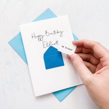 Load image into Gallery viewer, 14th Birthday Card, 14 Year Old, Personalised, Any Name, Birthday Card for boy, cute birthday card, handmade card, 3D Card, son Birthday