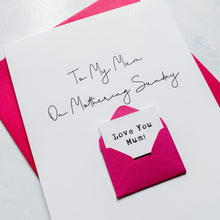 Load image into Gallery viewer, Mum on Mothering Sunday Card, Mother's Day Card, Card for Mum, Mothering Sunday, Mother's Day UK, Mum on Mother's Day, Mum Mother's Day