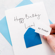 Load image into Gallery viewer, 20th Birthday Card, 20 Year Old, Personalised, Any Name, Birthday Card for male, cute birthday card, handmade card, 3D Card, son Birthday