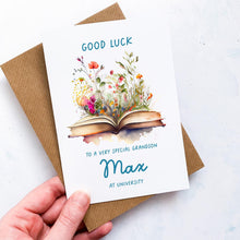 Load image into Gallery viewer, Good Luck at University Card, Personalised Back to University Card, First Day at Uni, Good Luck, for Granddaughter, for Grandson, 1st day