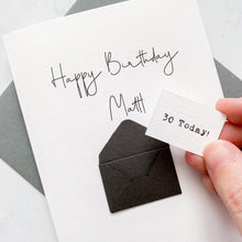 Load image into Gallery viewer, 30th Birthday Card, 30 Year Old, Personalised, Any Name, Birthday Card for male, cute birthday card, handmade card, 3D Card,Husband Birthday