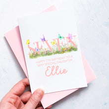 Load image into Gallery viewer, Personalised 8th Birthday Card, Daughter Granddaughter Niece Goddaughter Little Girl, Children's Birthday, Butterfly, Eighth Birthday Gift