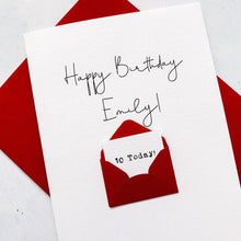 Load image into Gallery viewer, 10th Birthday Card, 10 Year Old, Personalised, Any Name, Birthday Card for boy, cute birthday card, handmade card, 3D Card,daughter Birthday