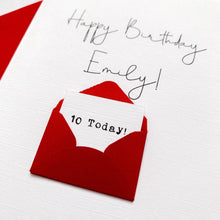 Load image into Gallery viewer, 10th Birthday Card, 10 Year Old, Personalised, Any Name, Birthday Card for boy, cute birthday card, handmade card, 3D Card,daughter Birthday