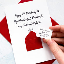 Load image into Gallery viewer, My Very Special Nephew Birthday Card, Any Age, Son Birthday Card, Male Birthday Card, Birthday card for him, Personalised Card, For Nephew