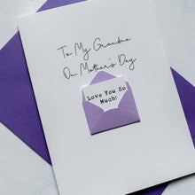 Load image into Gallery viewer, Grandma on Mother's Day Card, Personalised Mother's Day Card, Card for Grandma, Mothering Sunday, Mother's Day UK, Granny on Mother's Day
