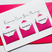 Load image into Gallery viewer, Personalised Reasons I Love You Mummy Card, Mummy Mother's Day Card, Card for mummy, Mother's Day card for Mummy, Mother's Day from children