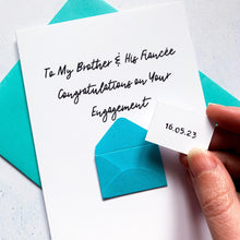 Load image into Gallery viewer, To My Brother Congratulations card, Engagement card, Congratulations on your engagement, engagement card for brother, engagement gift