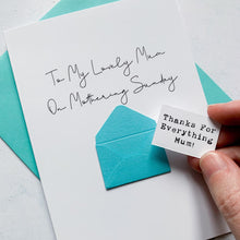 Load image into Gallery viewer, Lovely Mum on Mothering Sunday Card, Mother's Day Card, Card for Mum, Mothering Sunday, Mother's Day UK, Mum on Mother's Day