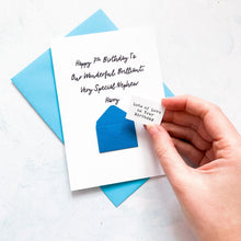 Load image into Gallery viewer, Our Very Special Nephew Birthday Card, Any Age, Son Birthday Card, Male Birthday Card, Birthday card for him, Personalised Card, For Nephew