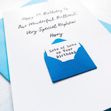 Load image into Gallery viewer, Our Very Special Nephew Birthday Card, Any Age, Son Birthday Card, Male Birthday Card, Birthday card for him, Personalised Card, For Nephew