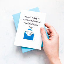 Load image into Gallery viewer, Our Very Special Nephew Birthday Card, Any Age, Son Birthday Card, Male Birthday Card, Birthday card for him, Personalised Card, For Nephew