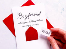 Load image into Gallery viewer, Personalised Birthday Card for Boyfriend, Romantic Card for Him, Handmade Birthday Card for Partner, Special Card for Him, To My Boyfriend