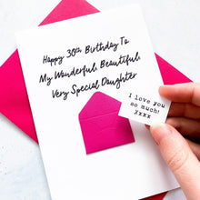 Load image into Gallery viewer, Very Special Daughter Birthday Card, Daughter Birthday Card, Female Birthday Card, Birthday card for her, Personalised Card, For Her