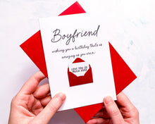 Load image into Gallery viewer, Personalised Birthday Card for Boyfriend, Romantic Card for Him, Handmade Birthday Card for Partner, Special Card for Him, To My Boyfriend