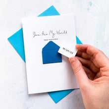 Load image into Gallery viewer, You Are My World Anniversary Card, Husband Anniversary Card, Boyfriend Anniversary Card, Anniversary card for Wife, Special Date