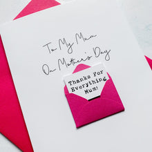Load image into Gallery viewer, Mum on Mother's Day Card, Personalised Mother's Day Card, Card for Mum, Mothering Sunday, Mother's Day UK, Mum on Mother's Day