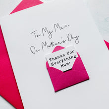 Load image into Gallery viewer, Mum on Mother's Day Card, Personalised Mother's Day Card, Card for Mum, Mothering Sunday, Mother's Day UK, Mum on Mother's Day