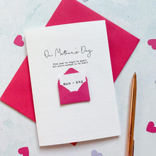 Load image into Gallery viewer, Personalised 'In My Heart' Mother's Day Envelope Card – Personalised Mum Card – Card for Grandma – Mother's Day card for mummy
