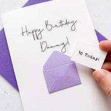 Load image into Gallery viewer, Personalised 10th Birthday Card, 10 Year Old Birthday Card, Birthday Card for Boy or Girl, Handmade Age 10 Card, For Son, For Grandson, Ten