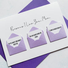 Load image into Gallery viewer, Personalised Reasons I Love You Mam Card, Mam Mother's Day Card, Card for mam, Mother's Day card for Mummy, Mothering Sunday card, To My Mam