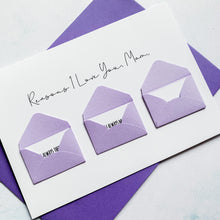 Load image into Gallery viewer, Personalised Reasons I Love You Mam Card, Mam Mother's Day Card, Card for mam, Mother's Day card for Mummy, Mothering Sunday card, To My Mam