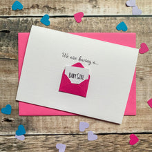 Load image into Gallery viewer, Personalised Baby Gender Reveal Card – Personalised Pregnancy announcement Card – Card for baby – announcement card for grandparent