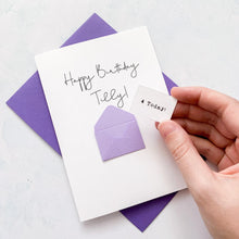 Load image into Gallery viewer, 4th Birthday Card, 4 Year Old, Personalised, Any Name, Birthday Card for girl, cute birthday card, handmade, 3D Card, daughter Birthday